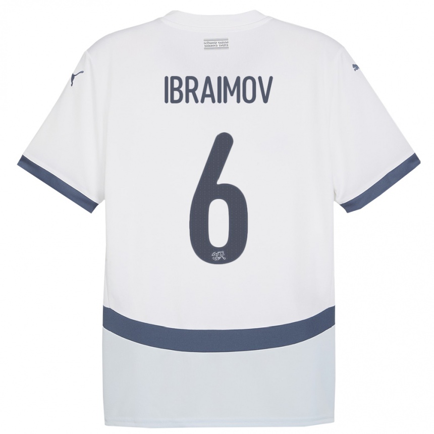 ילדים כדורגל שווייץ Leonit Ibraimov #6 לבן הרחק ג'רזי 24-26