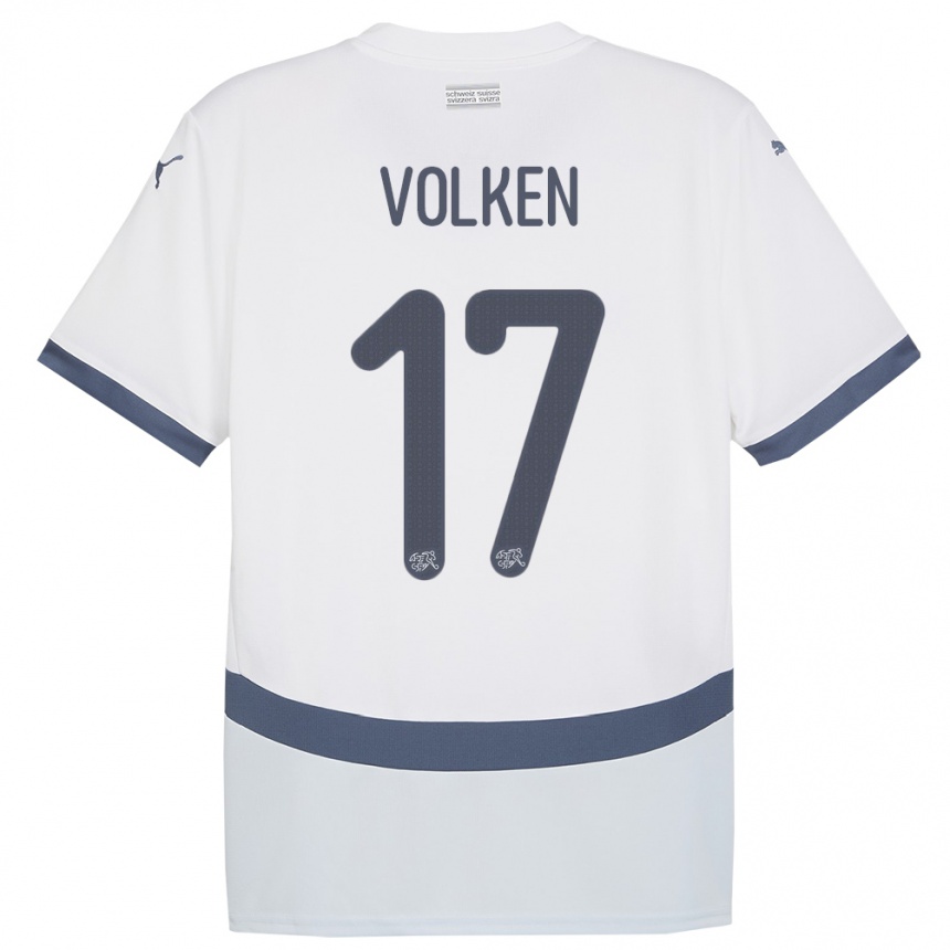 ילדים כדורגל שווייץ Neil Volken #17 לבן הרחק ג'רזי 24-26