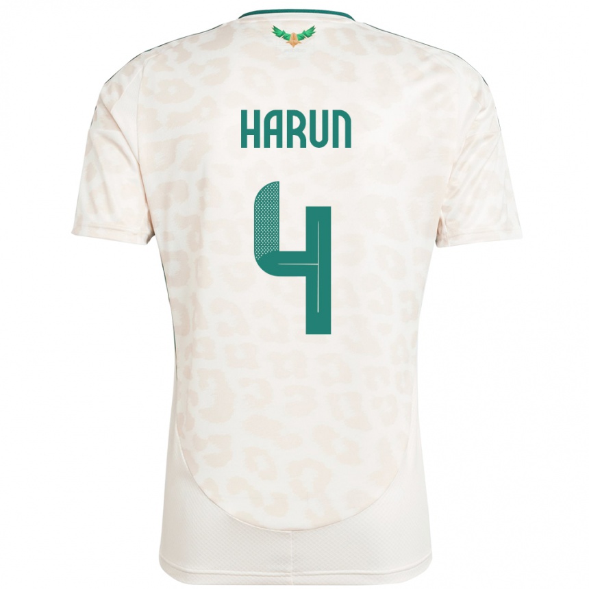 ילדים כדורגל ערב הסעודית Saud Harun #4 לָבָן הרחק ג'רזי 24-26