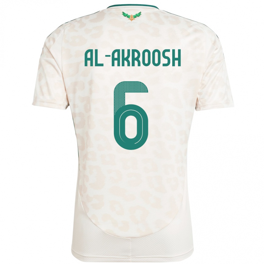 ילדים כדורגל ערב הסעודית Hassan Al-Akroosh #6 לָבָן הרחק ג'רזי 24-26