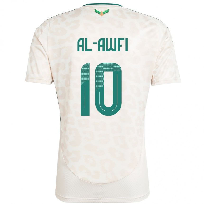 ילדים כדורגל ערב הסעודית Al-Walid Al-Awfi #10 לָבָן הרחק ג'רזי 24-26