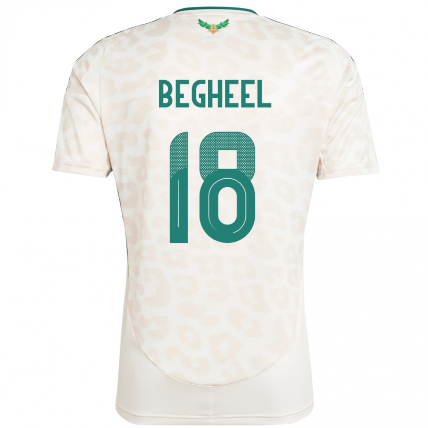 ילדים כדורגל ערב הסעודית Qasem Begheel #18 לָבָן הרחק ג'רזי 24-26