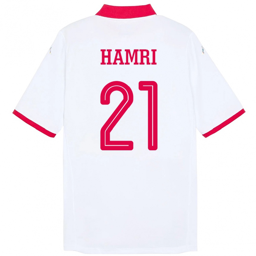 ילדים כדורגל תוניסיה Rabii Hamri #21 לָבָן הרחק ג'רזי 24-26