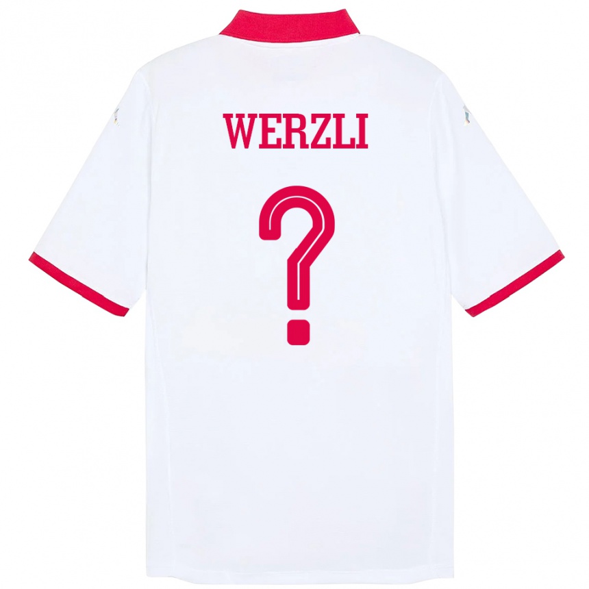 ילדים כדורגל תוניסיה Yassine Werzli #0 לָבָן הרחק ג'רזי 24-26