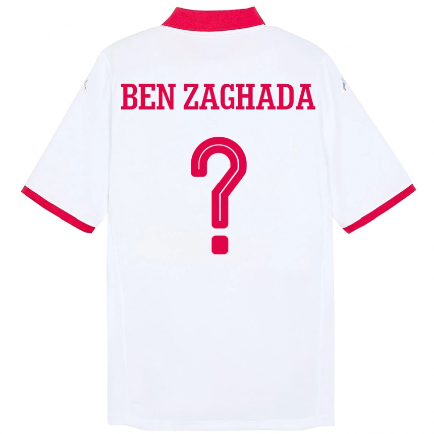 ילדים כדורגל תוניסיה Mohamed Amine Ben Zaghada #0 לָבָן הרחק ג'רזי 24-26
