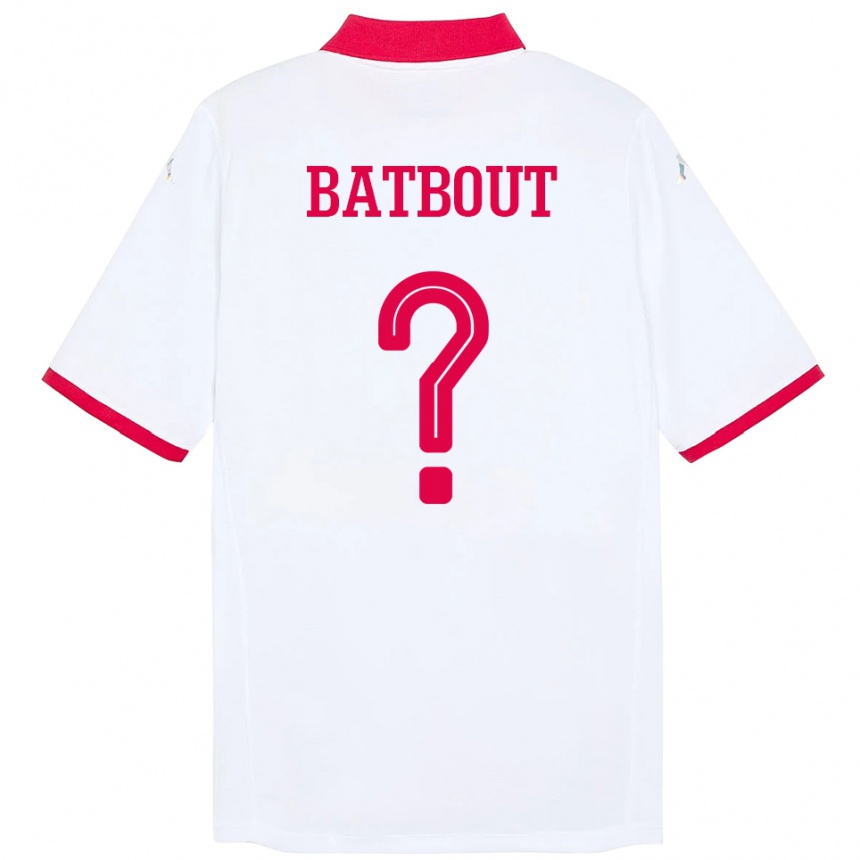 ילדים כדורגל תוניסיה Noussayr Batbout #0 לָבָן הרחק ג'רזי 24-26