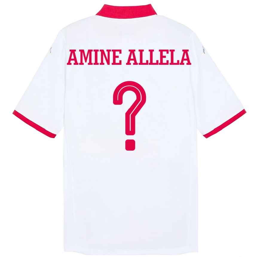 ילדים כדורגל תוניסיה Mohamed Amine Allela #0 לָבָן הרחק ג'רזי 24-26