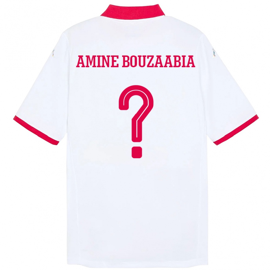 ילדים כדורגל תוניסיה Mohamed Amine Bouzaabia #0 לָבָן הרחק ג'רזי 24-26