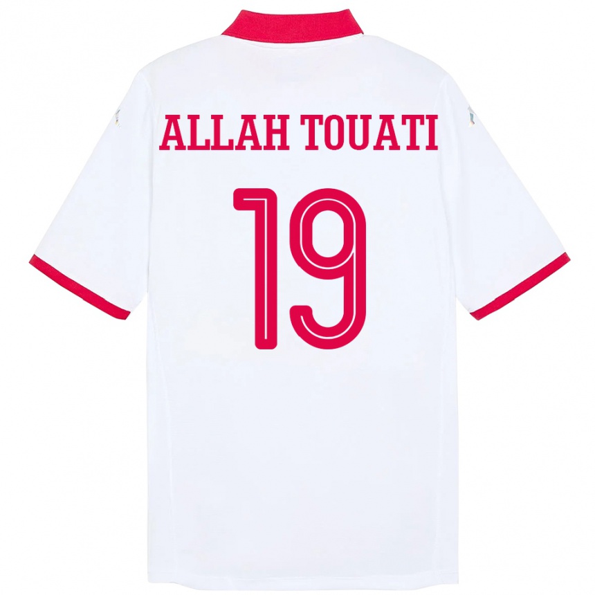 ילדים כדורגל תוניסיה Amen Allah Touati #19 לָבָן הרחק ג'רזי 24-26