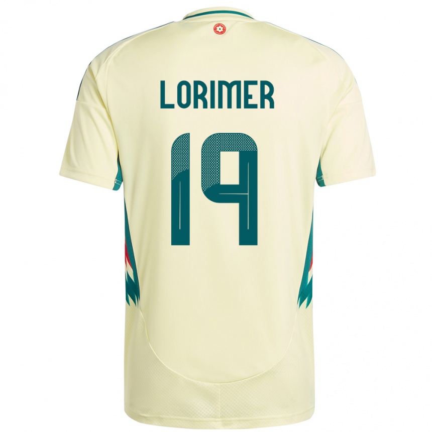 ילדים כדורגל ויילס Archie Lorimer #19 בז' צהוב הרחק ג'רזי 24-26