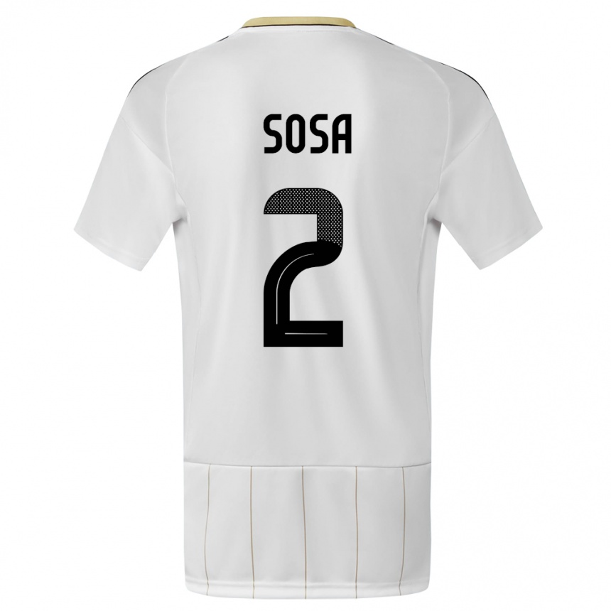 ילדים כדורגל קוסטה ריקה Yerlan Sosa #2 לבן הרחק ג'רזי 24-26
