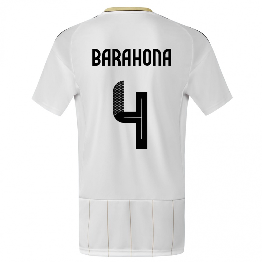 ילדים כדורגל קוסטה ריקה Carlos Barahona #4 לבן הרחק ג'רזי 24-26