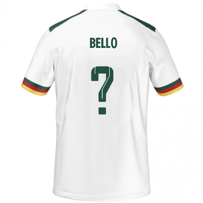 ילדים כדורגל קמרון Karim Bello #0 לָבָן הרחק ג'רזי 24-26