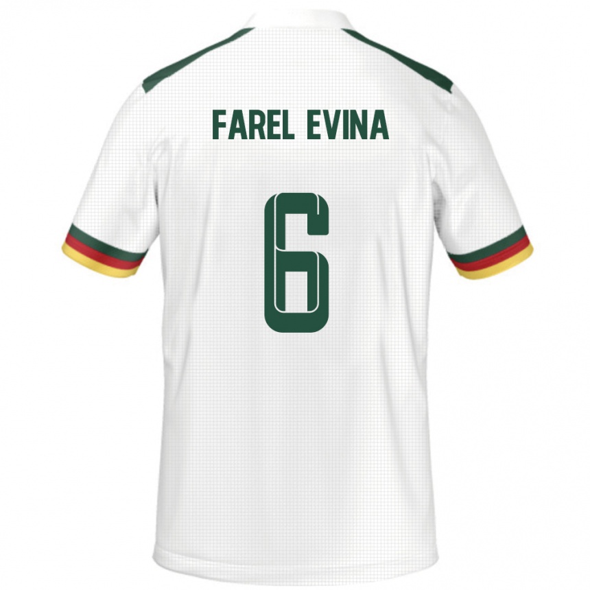 ילדים כדורגל קמרון Sony Farel Evina #6 לָבָן הרחק ג'רזי 24-26