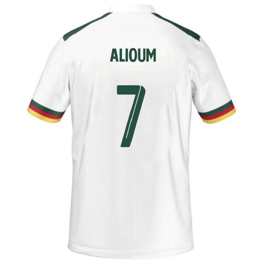 ילדים כדורגל קמרון Saidou Alioum #7 לָבָן הרחק ג'רזי 24-26