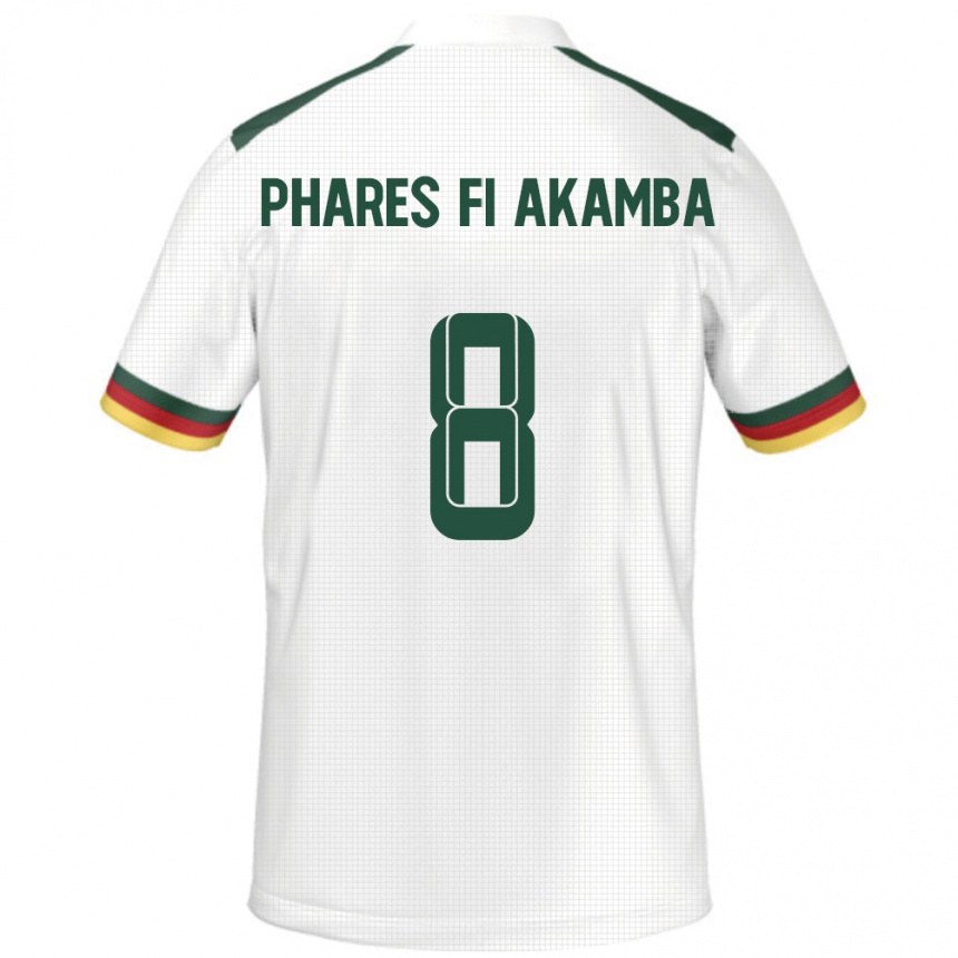 ילדים כדורגל קמרון Collins Phares Fi Akamba #8 לָבָן הרחק ג'רזי 24-26