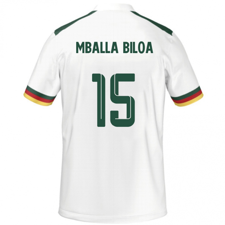 ילדים כדורגל קמרון Jules Victor Mballa Biloa #15 לָבָן הרחק ג'רזי 24-26