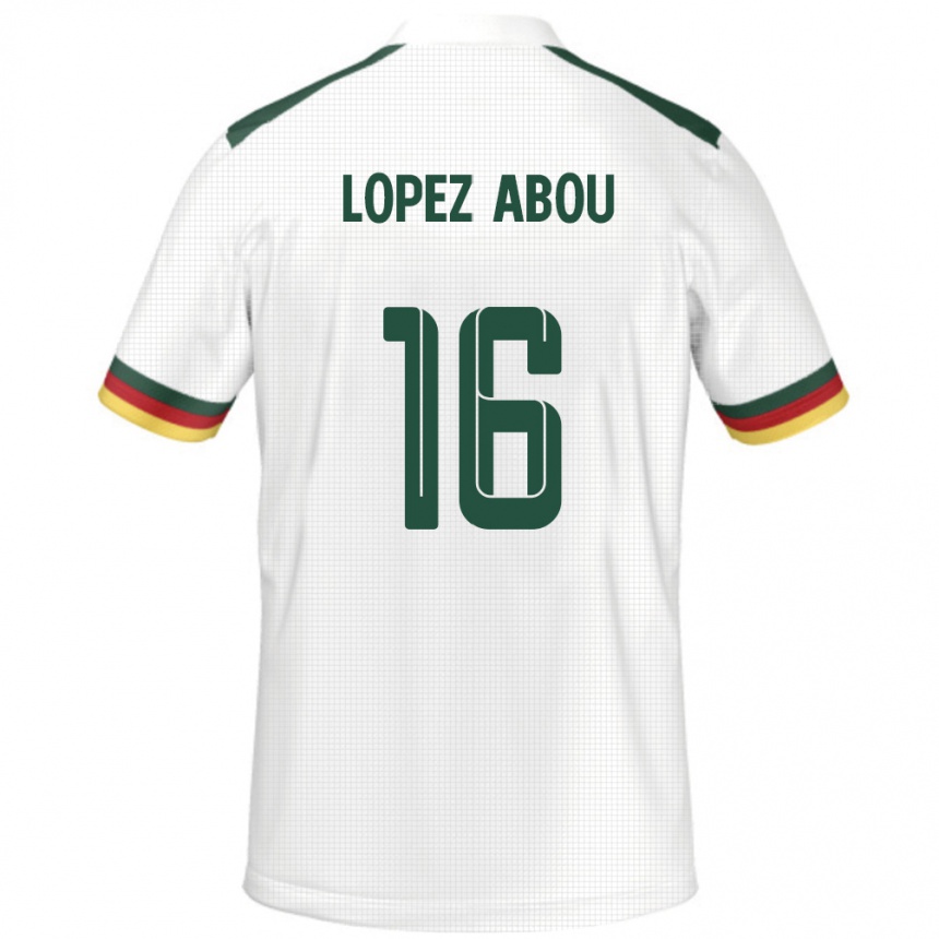 ילדים כדורגל קמרון Junior Lopez Abou #16 לָבָן הרחק ג'רזי 24-26