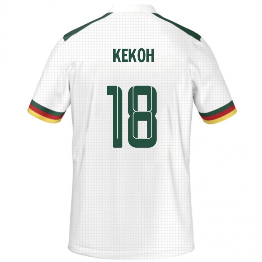 ילדים כדורגל קמרון Felix Kekoh #18 לָבָן הרחק ג'רזי 24-26
