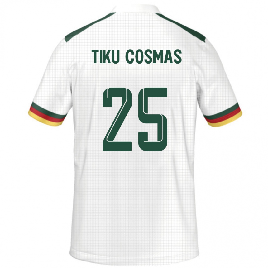 ילדים כדורגל קמרון Ayuck Tiku Cosmas #25 לָבָן הרחק ג'רזי 24-26