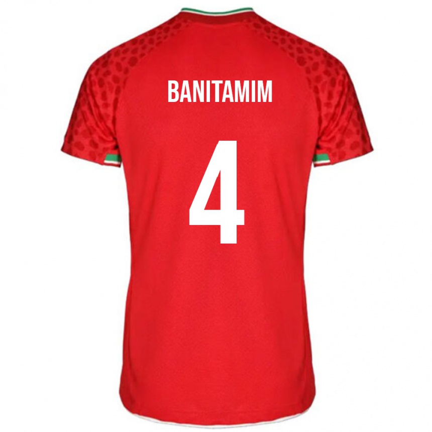 ילדים כדורגל איראן Mohammadreza Banitamim #4 אָדוֹם הרחק ג'רזי 24-26