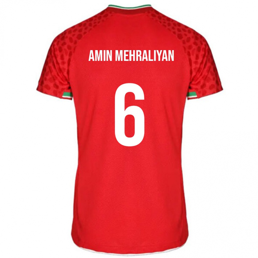 ילדים כדורגל איראן Mohammad Amin Mehraliyan #6 אָדוֹם הרחק ג'רזי 24-26