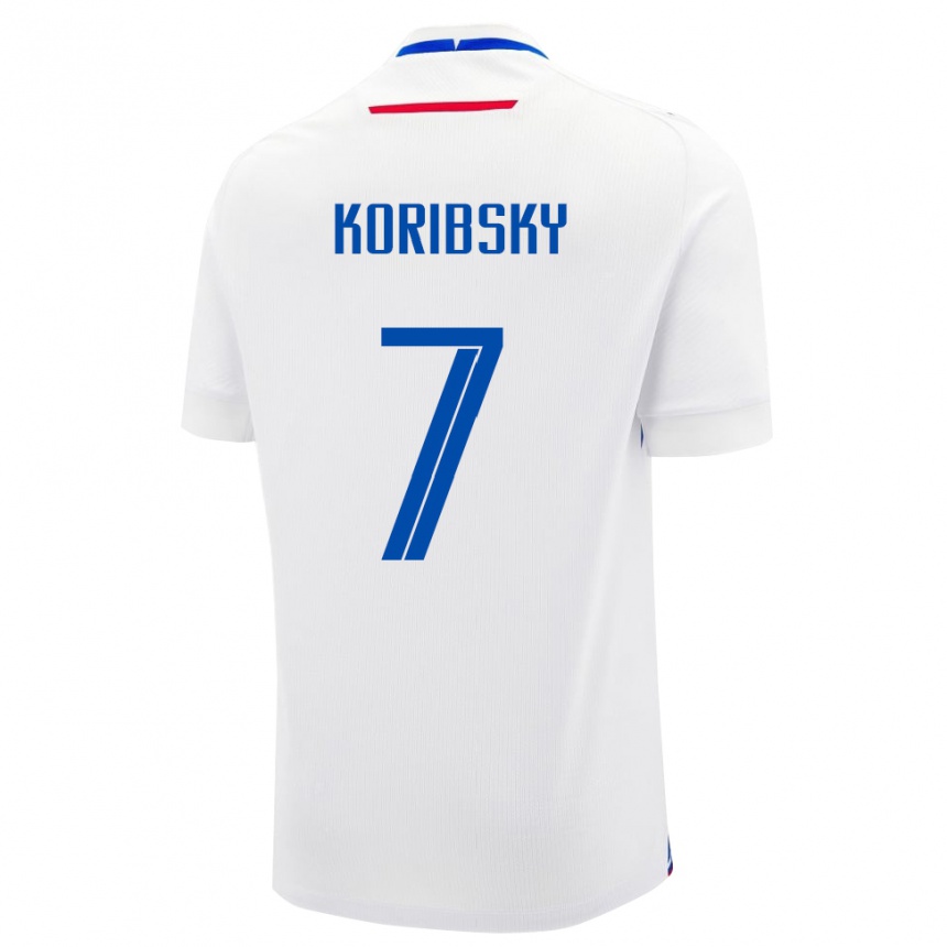 ילדים כדורגל סלובקיה Simon Koribsky #7 לָבָן הרחק ג'רזי 24-26