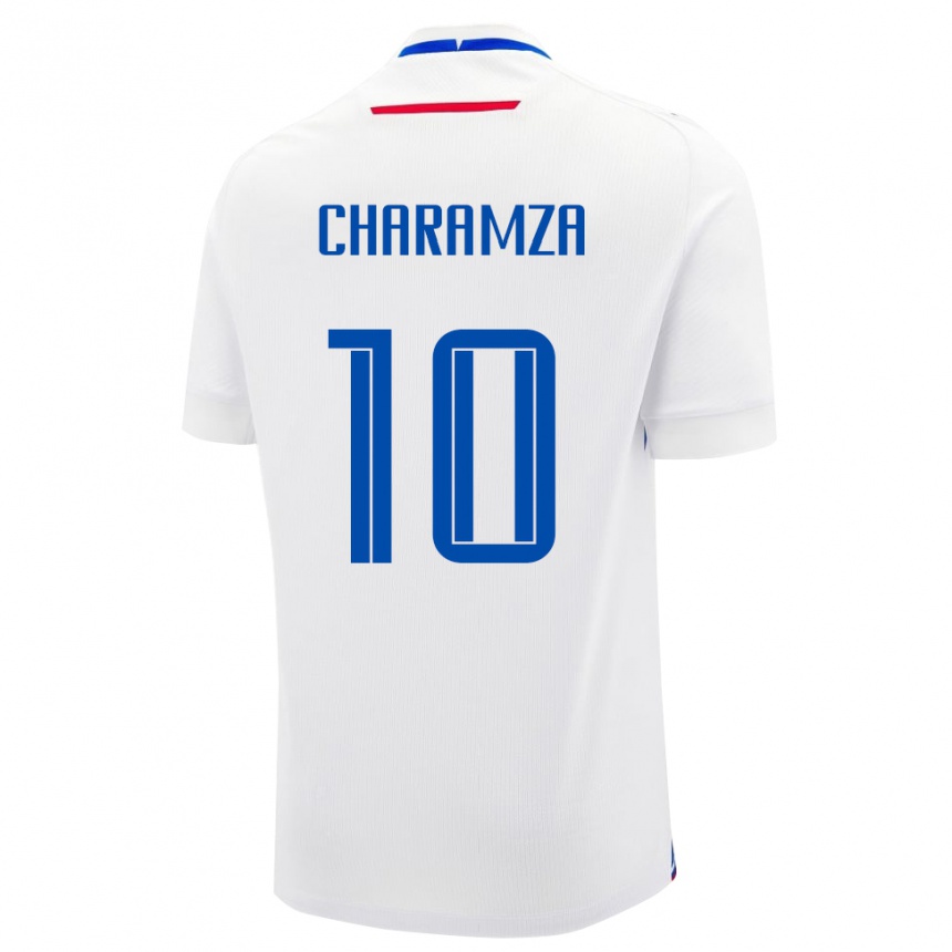 ילדים כדורגל סלובקיה Mario Charamza #10 לָבָן הרחק ג'רזי 24-26