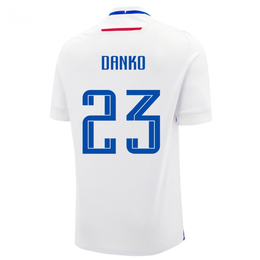 ילדים כדורגל סלובקיה Adam Danko #23 לָבָן הרחק ג'רזי 24-26
