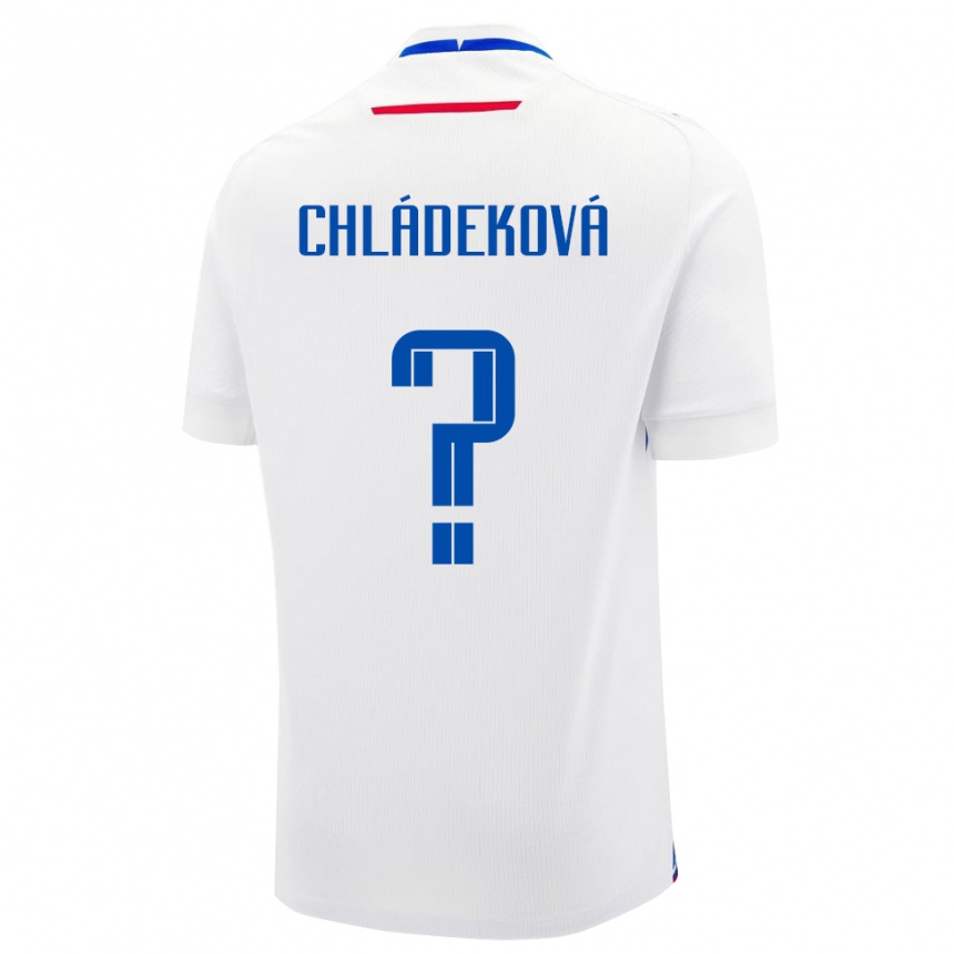 ילדים כדורגל סלובקיה Patrícia Chládeková #0 לָבָן הרחק ג'רזי 24-26