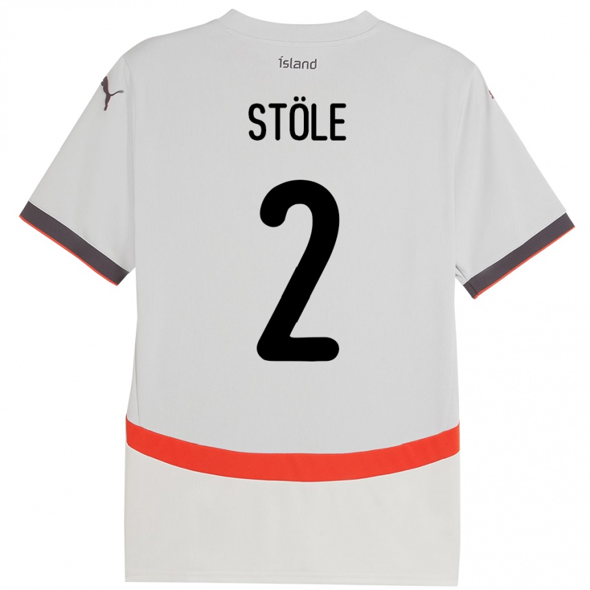 ילדים כדורגל אִיסלַנד Ingimar Torbjörnsson Stöle #2 לָבָן הרחק ג'רזי 24-26