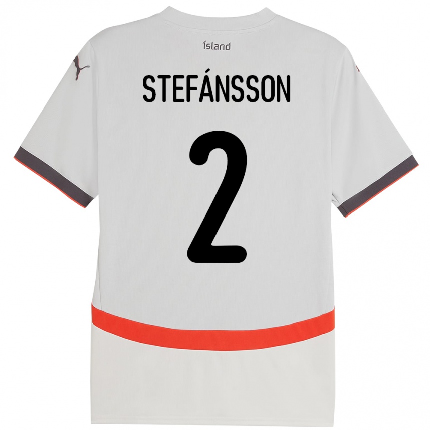 ילדים כדורגל אִיסלַנד Stefán Gísli Stefánsson #2 לָבָן הרחק ג'רזי 24-26