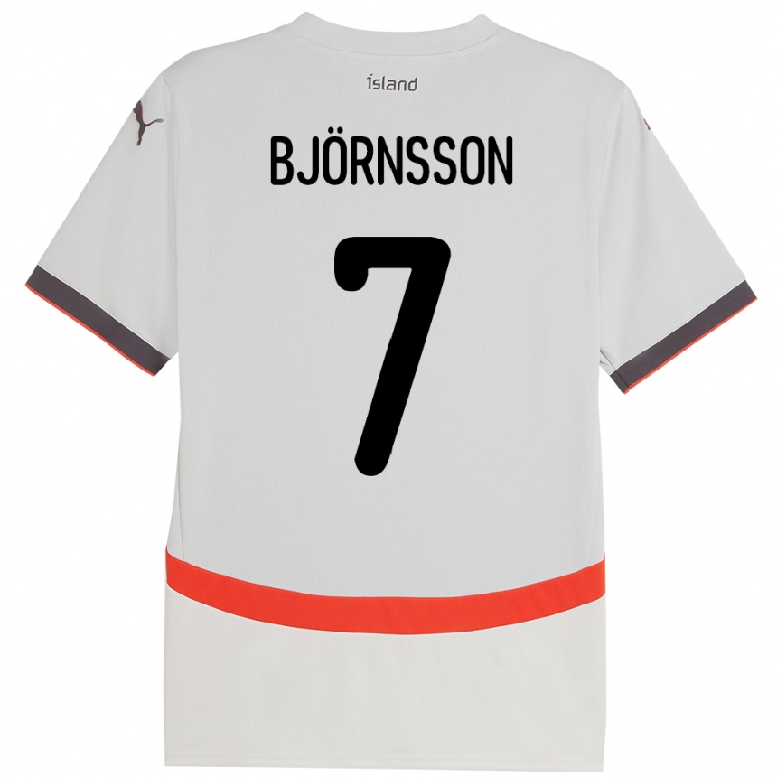 ילדים כדורגל אִיסלַנד Benjamin Björnsson #7 לָבָן הרחק ג'רזי 24-26