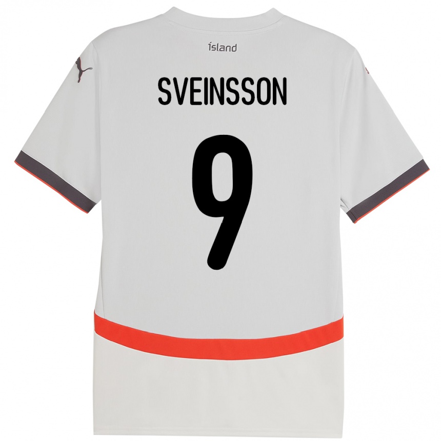 ילדים כדורגל אִיסלַנד Rúnar Dadi Vatsndal Sveinsson #9 לָבָן הרחק ג'רזי 24-26