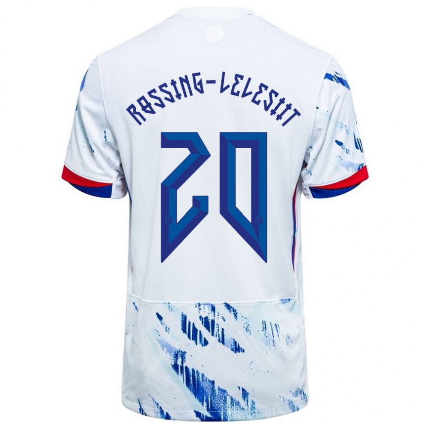 ילדים כדורגל נורבגיה Alexander Røssing-Lelesiit #20 לבן כחול הרחק ג'רזי 24-26