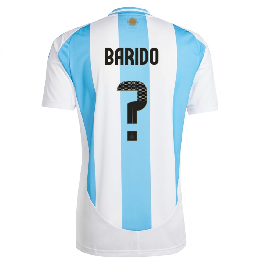 גברים כדורגל ארגנטינה Francisco Barido #0 לבן כחול ג'רזי ביתית 24-26