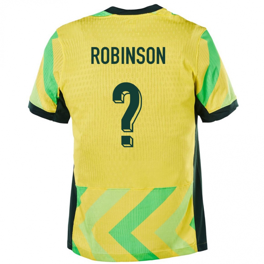 גברים כדורגל אוֹסטְרַלִיָה Alex Robinson #0 זָהוּב ג'רזי ביתית 24-26