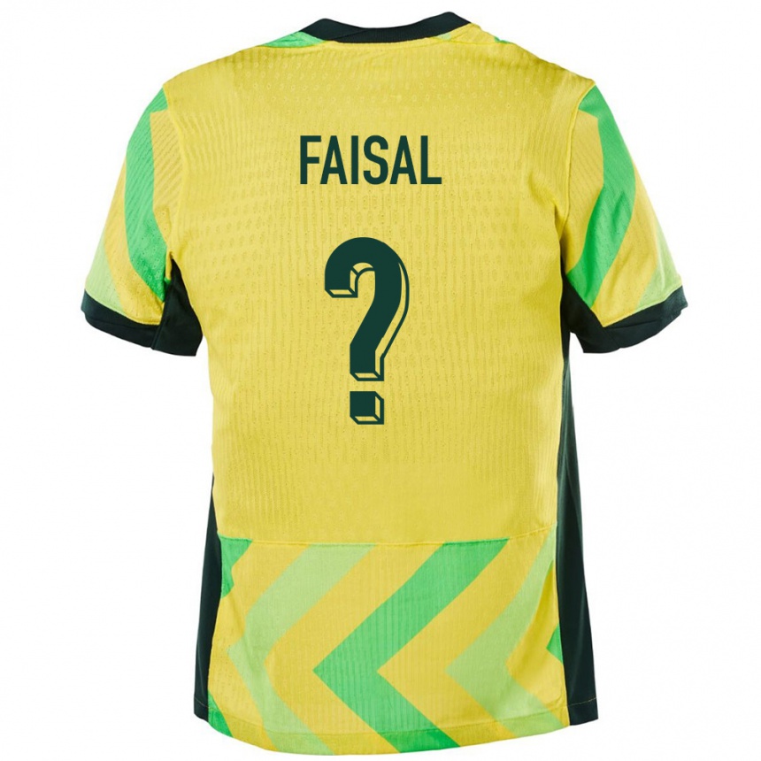 גברים כדורגל אוֹסטְרַלִיָה Abdelelah Faisal #0 זָהוּב ג'רזי ביתית 24-26