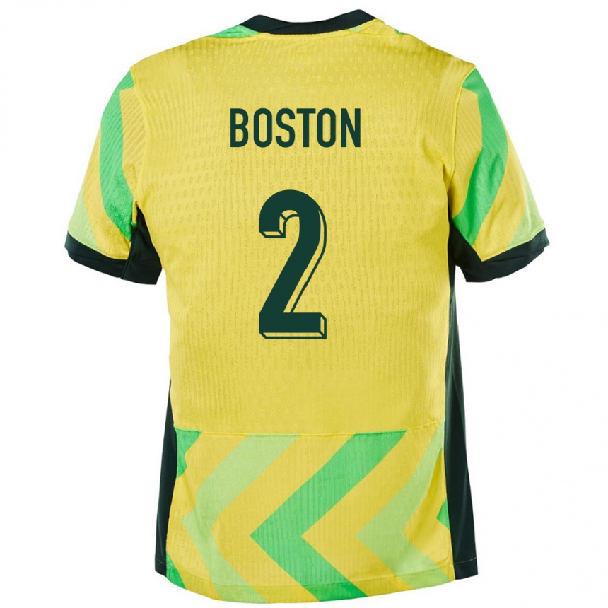 גברים כדורגל אוֹסטְרַלִיָה Isiah Boston #2 זָהוּב ג'רזי ביתית 24-26