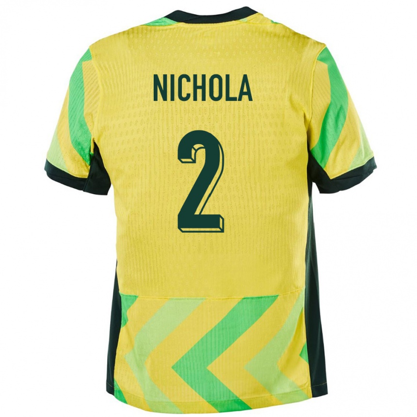 גברים כדורגל אוֹסטְרַלִיָה Malual Nichola #2 זָהוּב ג'רזי ביתית 24-26