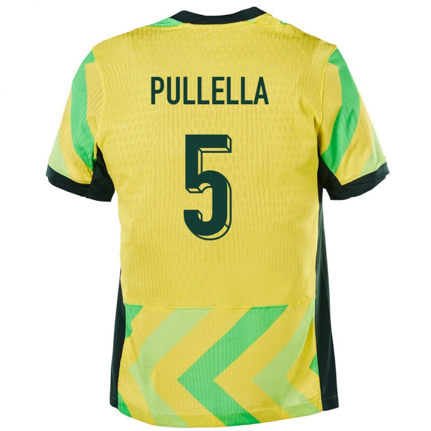 גברים כדורגל אוֹסטְרַלִיָה Christian Pullella #5 זָהוּב ג'רזי ביתית 24-26