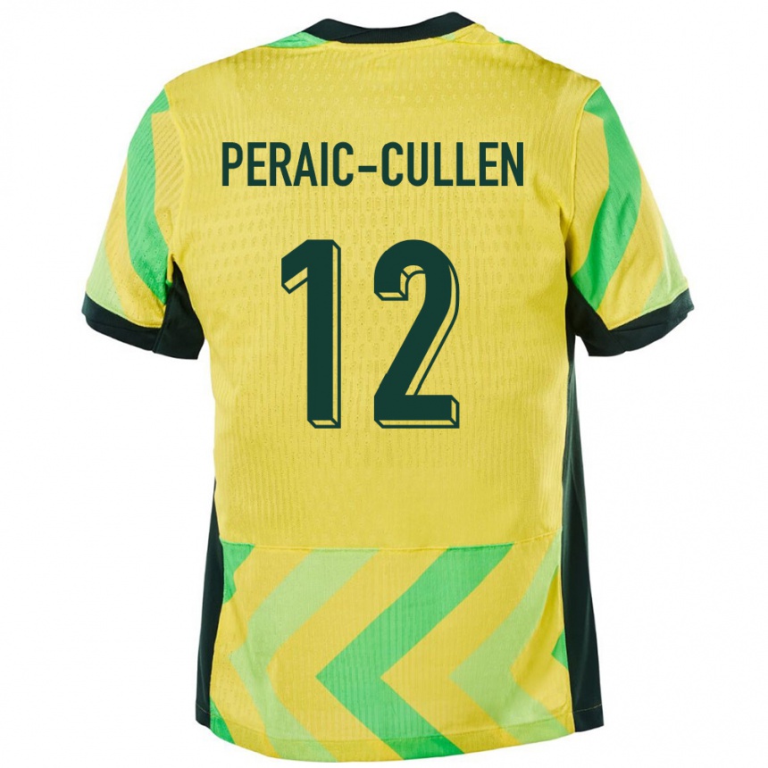 גברים כדורגל אוֹסטְרַלִיָה Dylan Peraić-Cullen #12 זָהוּב ג'רזי ביתית 24-26