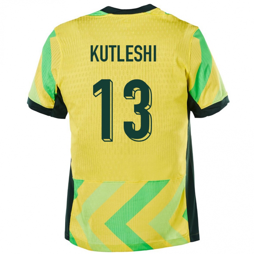 גברים כדורגל אוֹסטְרַלִיָה Besian Kutleshi #13 זָהוּב ג'רזי ביתית 24-26