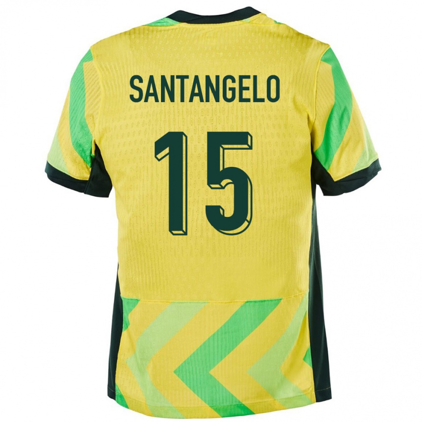 גברים כדורגל אוֹסטְרַלִיָה Marco Santangelo #15 זָהוּב ג'רזי ביתית 24-26