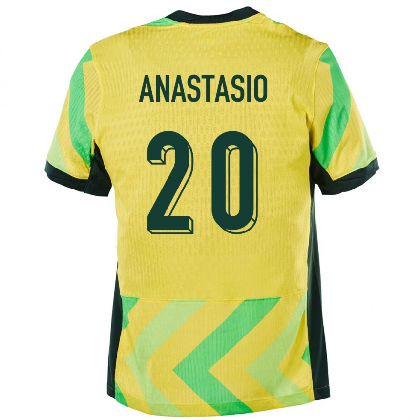 גברים כדורגל אוֹסטְרַלִיָה Max Anastasio #20 זָהוּב ג'רזי ביתית 24-26