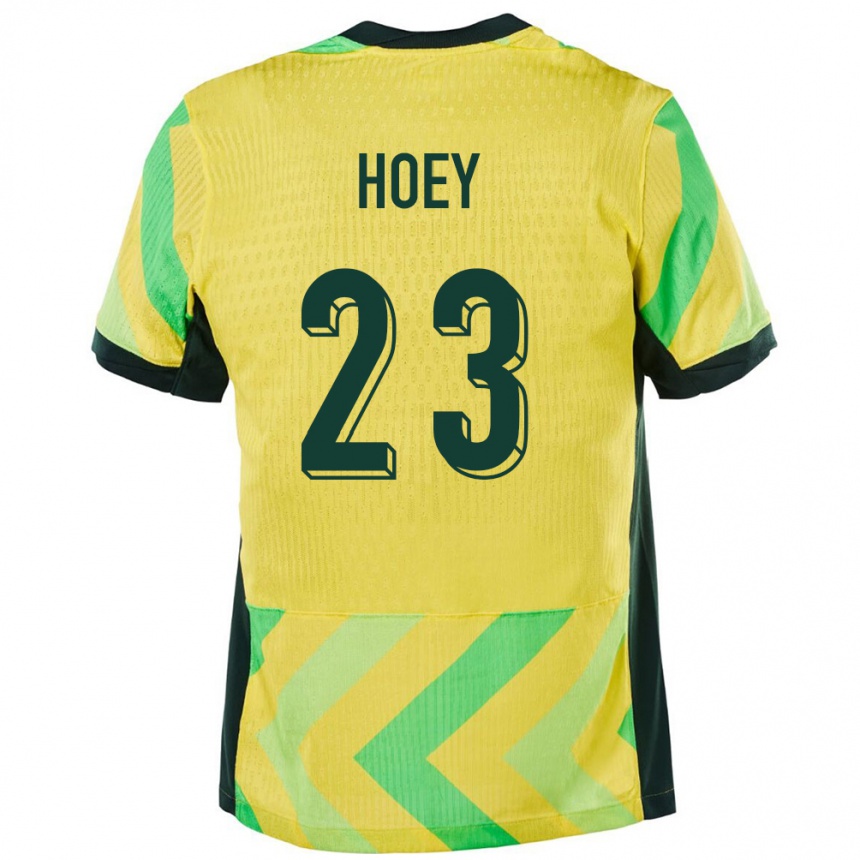 גברים כדורגל אוֹסטְרַלִיָה Jesse Hoey #23 זָהוּב ג'רזי ביתית 24-26