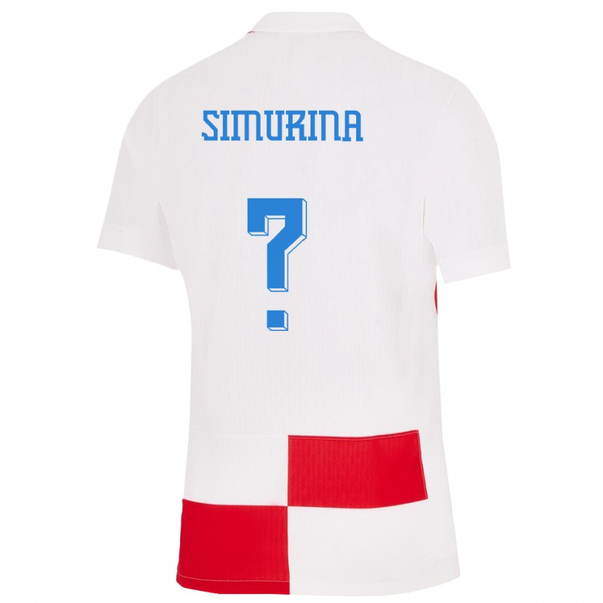 גברים כדורגל קרואטיה Stipe Simurina #0 לבן אדום ג'רזי ביתית 24-26