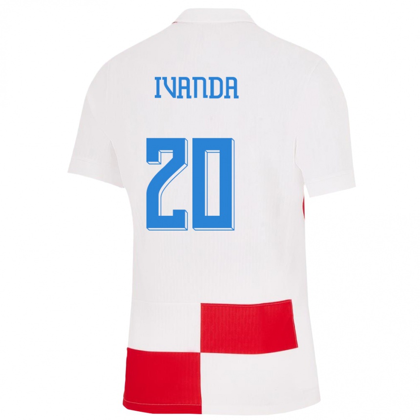 גברים כדורגל קרואטיה Borna Ivanda #20 לבן אדום ג'רזי ביתית 24-26