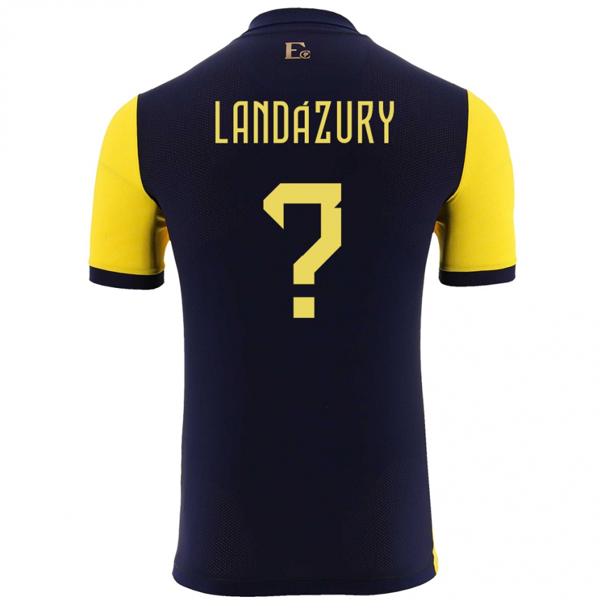 גברים כדורגל אקוודור Jackson Landázury #0 צהוב ג'רזי ביתית 24-26