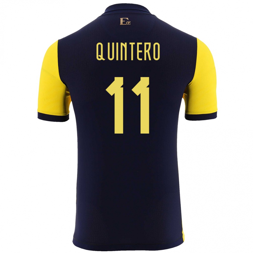 גברים כדורגל אקוודור Edwin Quintero #11 צהוב ג'רזי ביתית 24-26